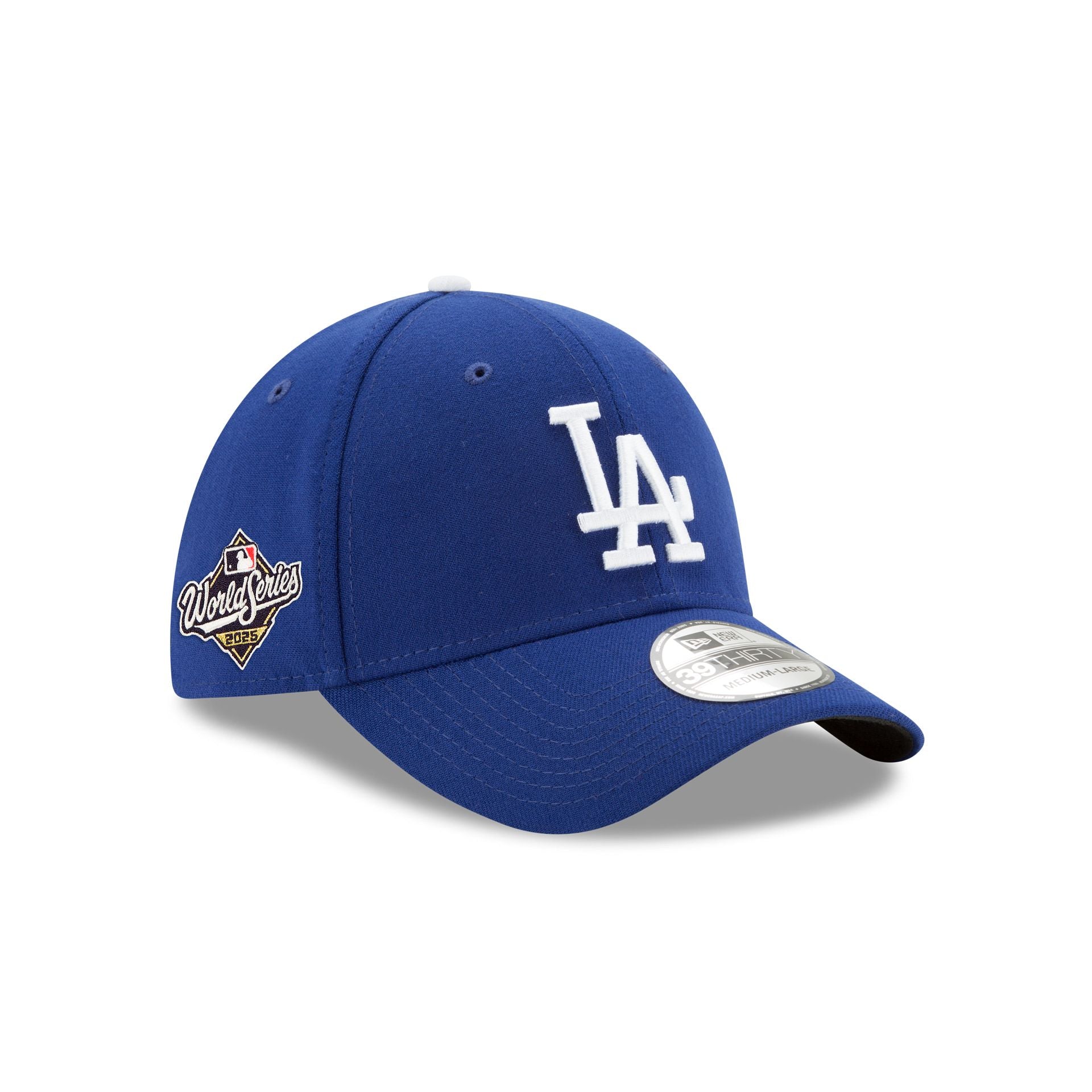 Los Angeles Dodgers 2025 World Series Side Patch 39THIRTY Stretch Fit Hat