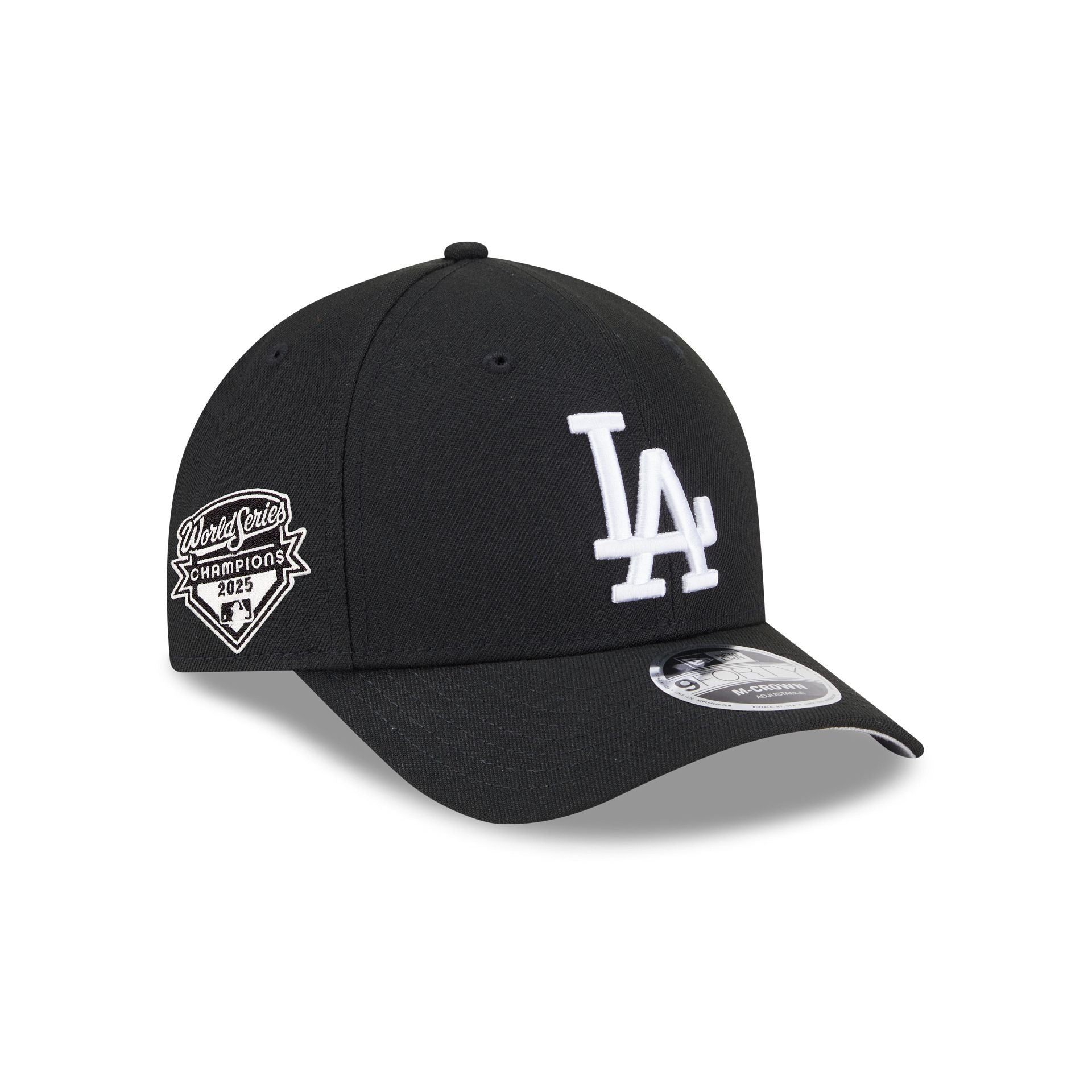 Los Angeles Dodgers 2025 World Series Champions Black & White 9FORTY M-Crown Snapback Hat