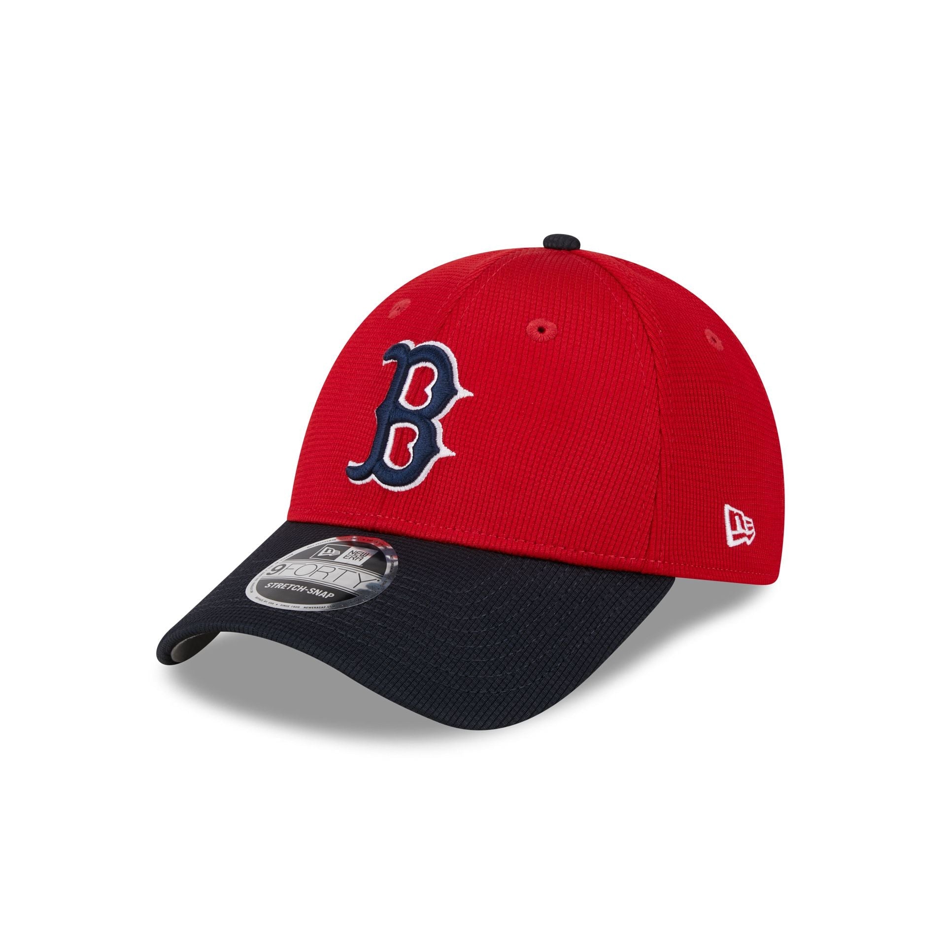 Boston Red Sox 2025 Batting Practice Red 9FORTY Stretch-Snap Hat