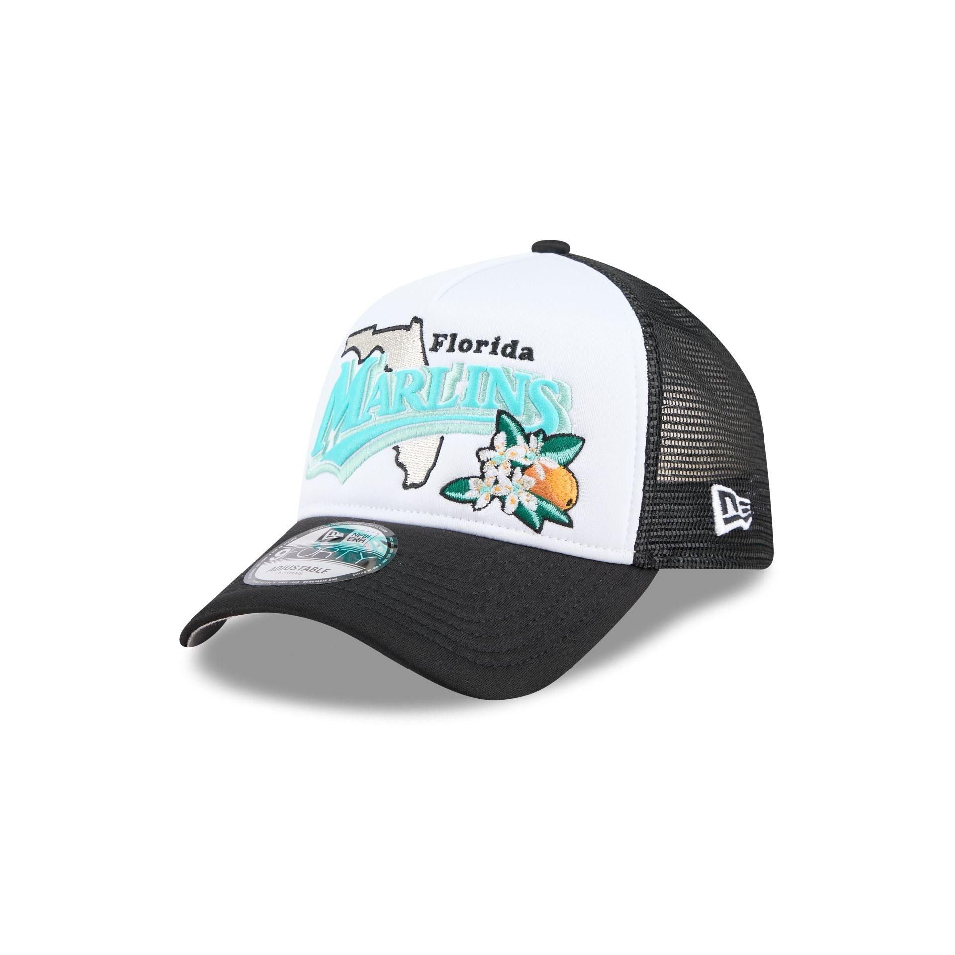 Miami Marlins State Flower 9FORTY A-Frame Trucker Hat