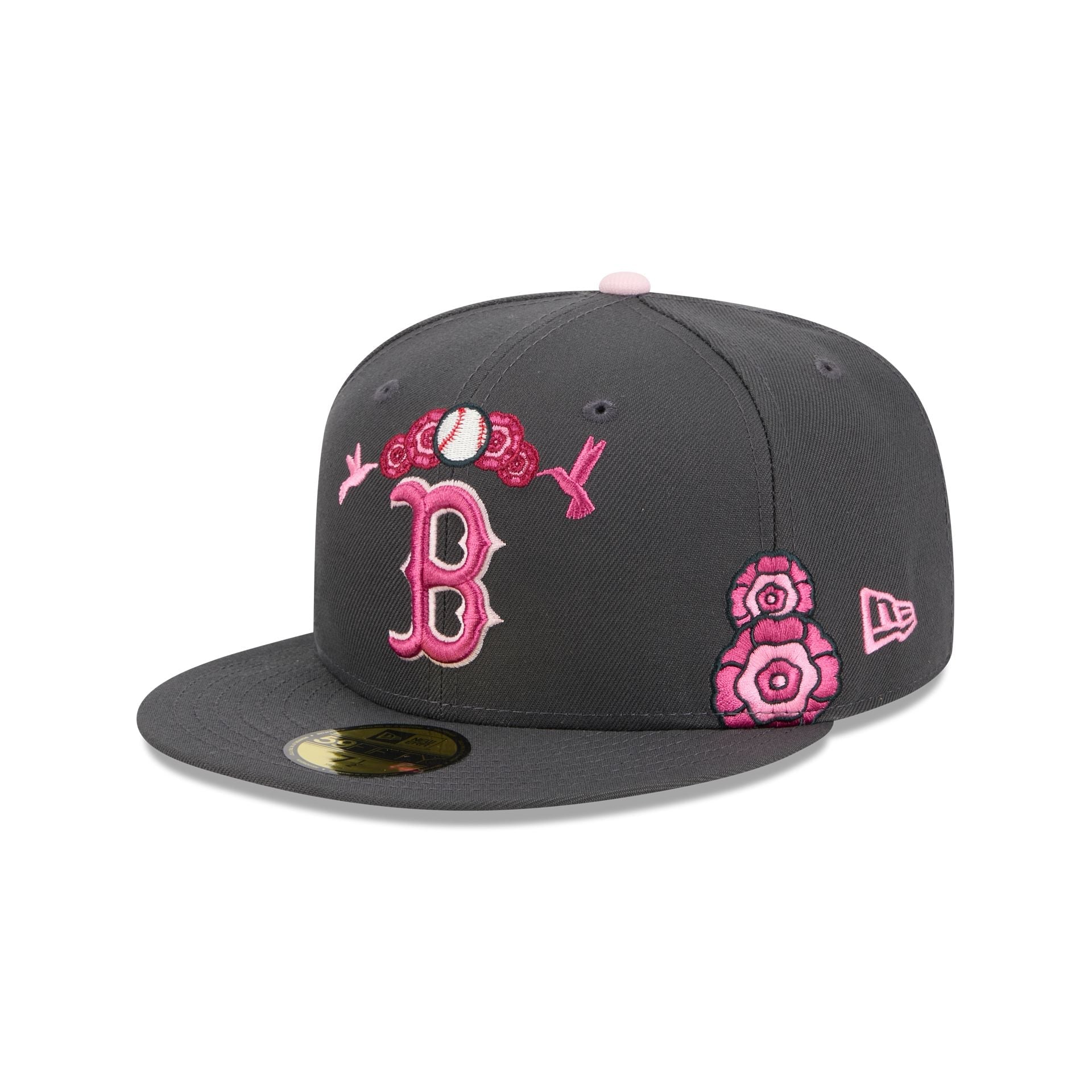 Boston Red Sox Day of the Dead Graphite 59FIFTY Fitted Hat