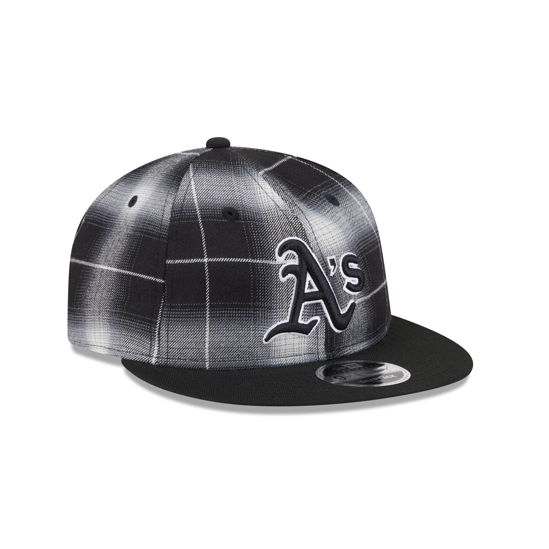 Athletics Black and White Plaid Retro Crown 9FIFTY Snapback Hat