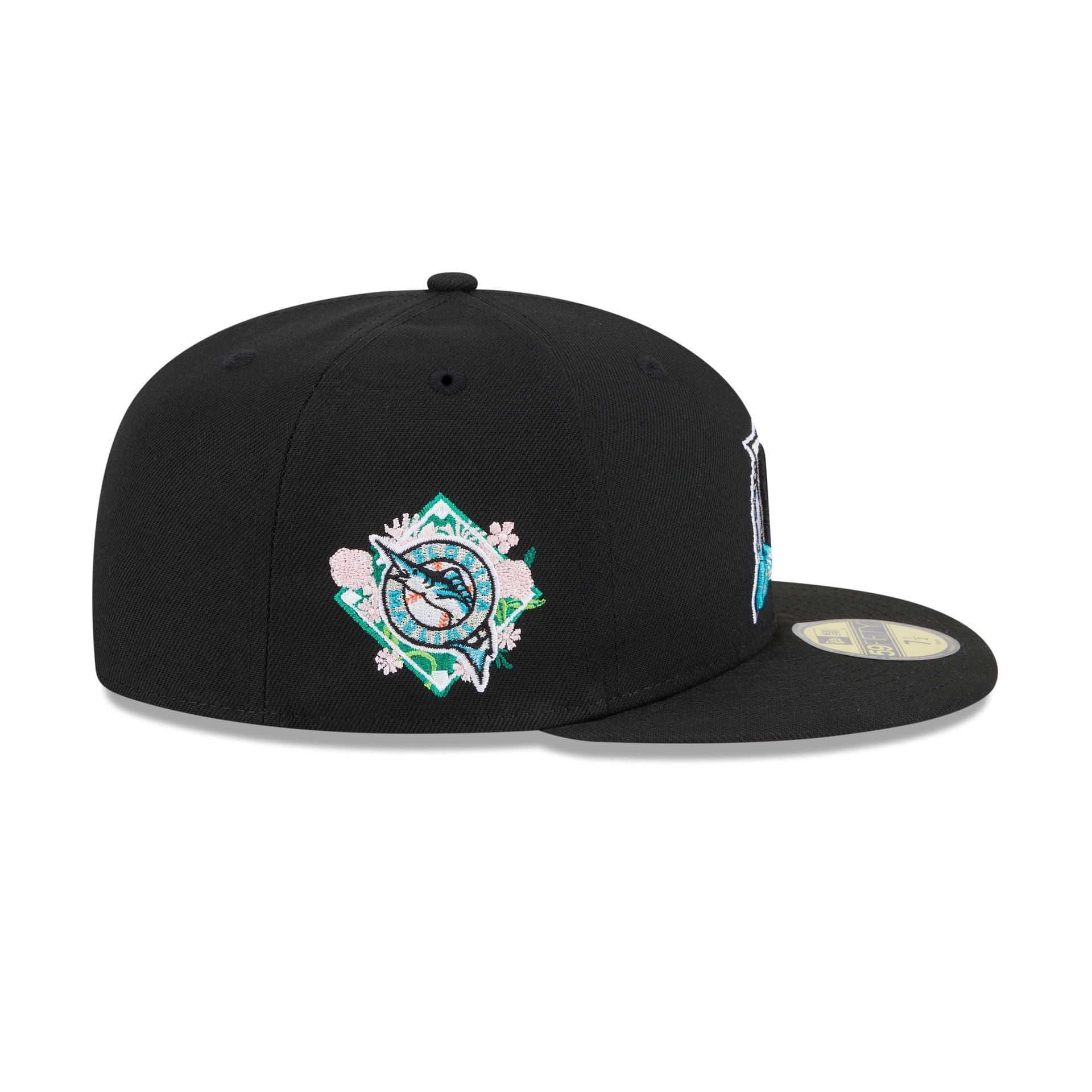 Miami Marlins Floral Undervisor 59FIFTY Fitted Hat