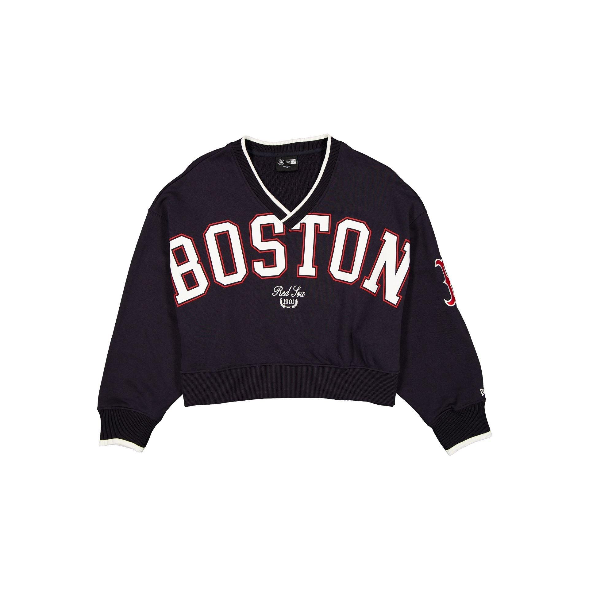 Boston Red Sox Throwback Prep Women's Cropped Crewneck