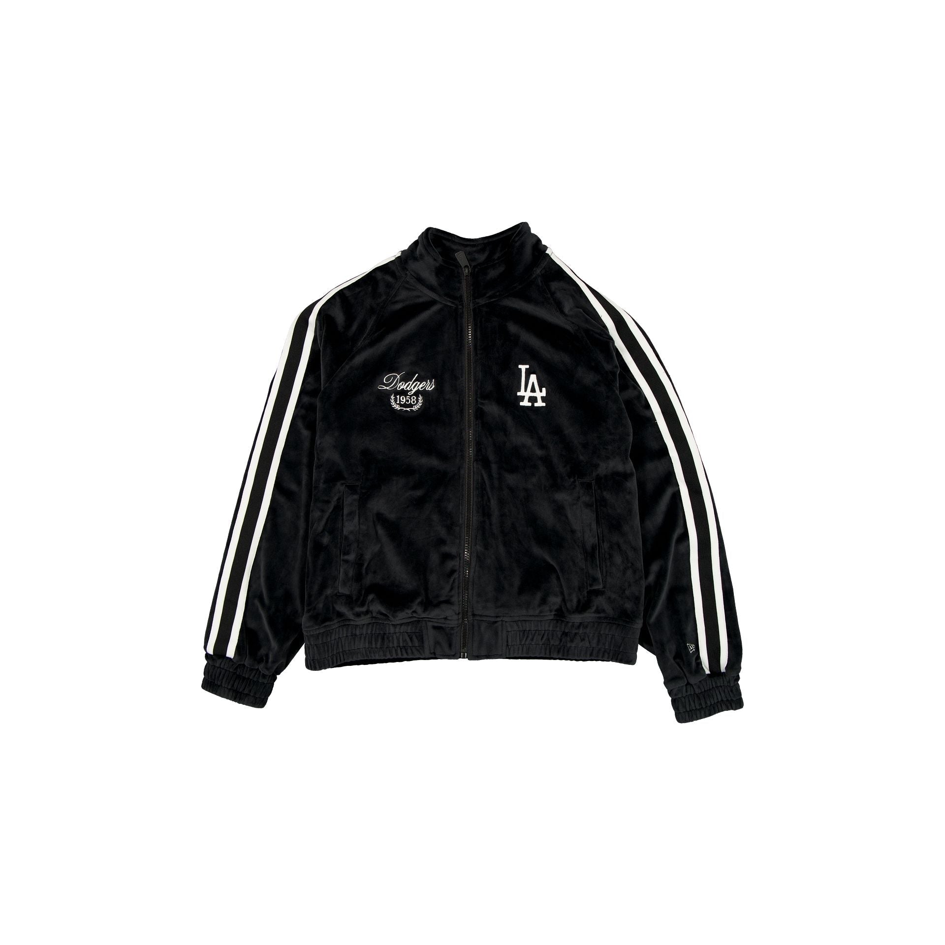 Los Angeles Dodgers Throwback Prep Black Women's Track Jacket