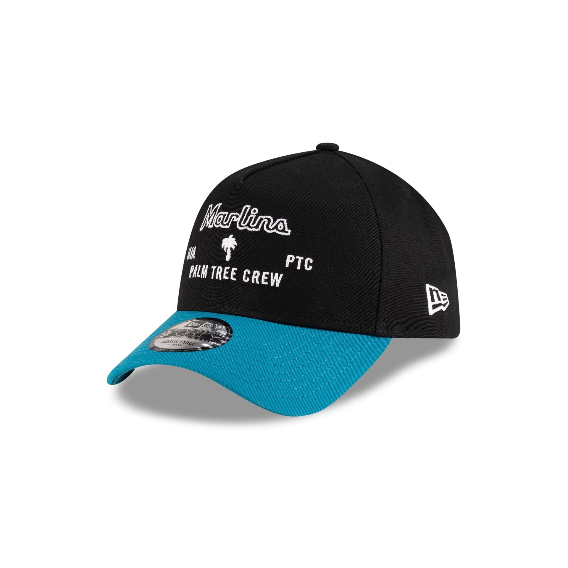 Palm Tree Crew x Miami Marlins Black 9FORTY A-Frame Snapback Hat
