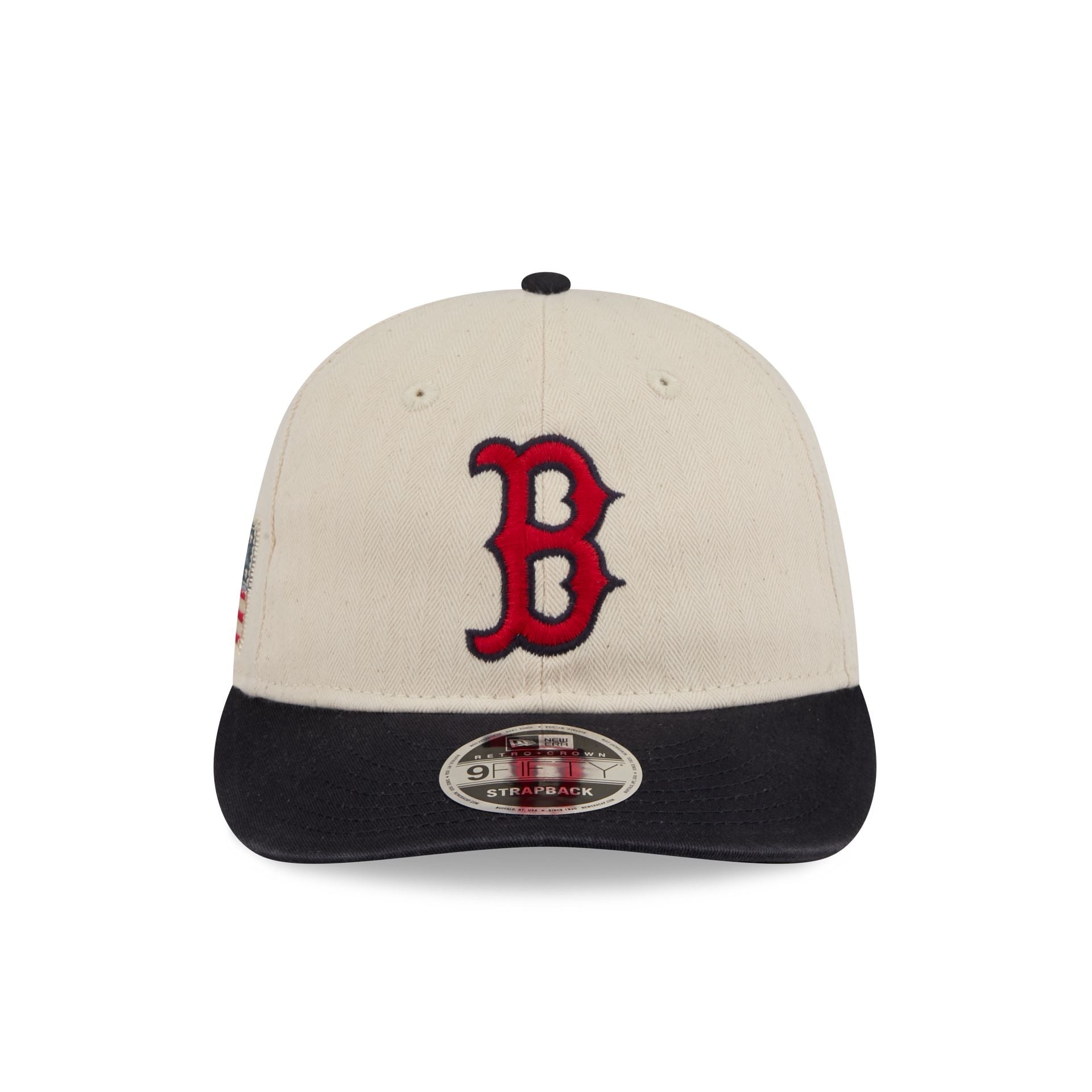 Boston Red Sox Three Looms Americana Herringbone Retro Crown 9FIFTY Adjustable Hat