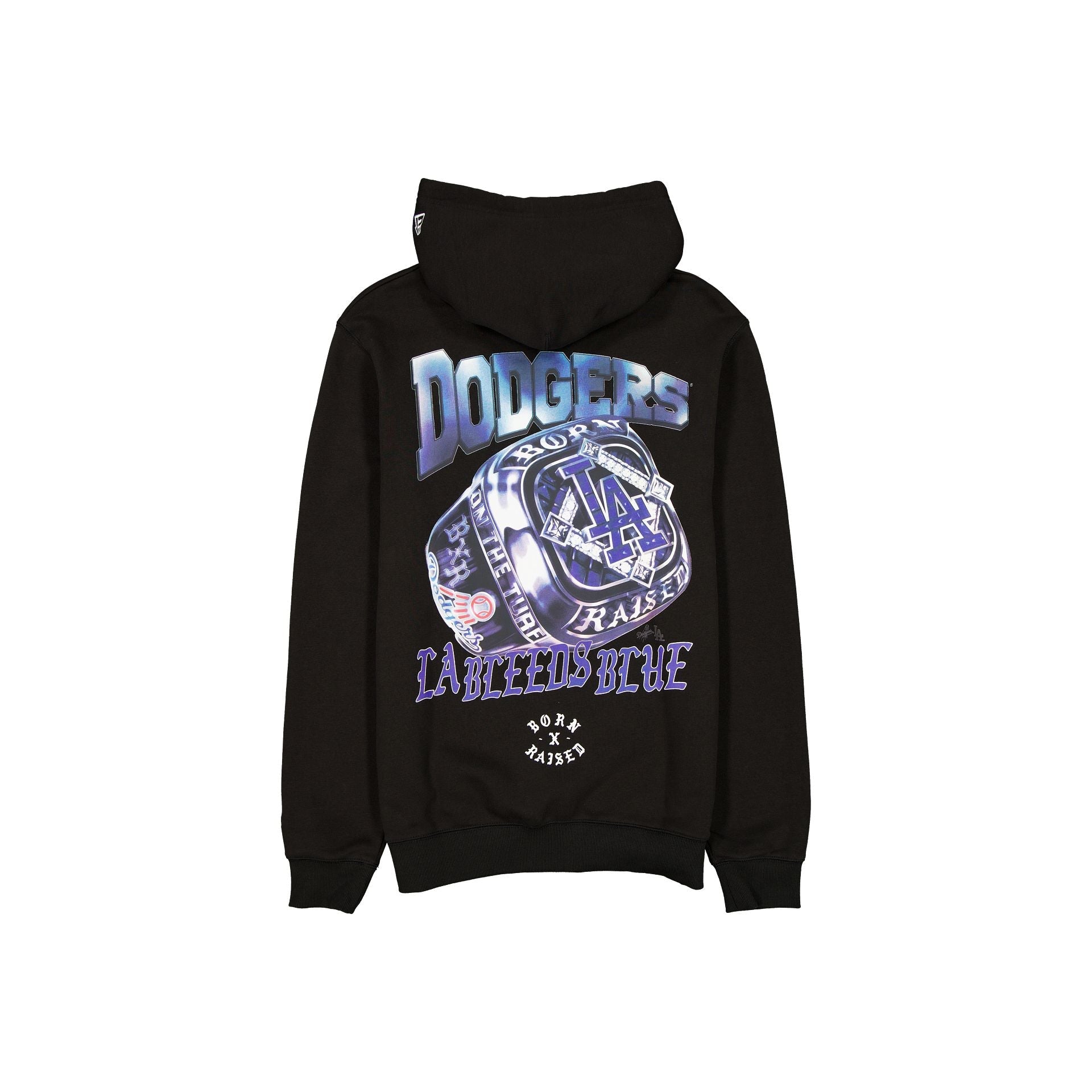 Born x Raised x Los Angeles Dodgers Championship Ring Black Hoodie
