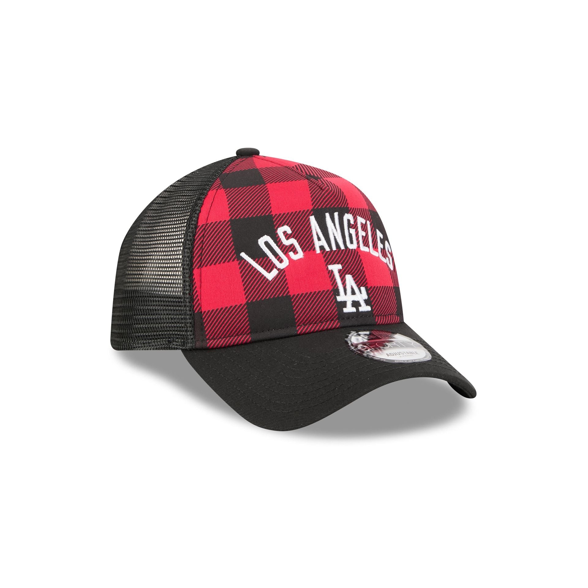 Los Angeles Dodgers Evergreen Check 9FORTY A-Frame Trucker Hat