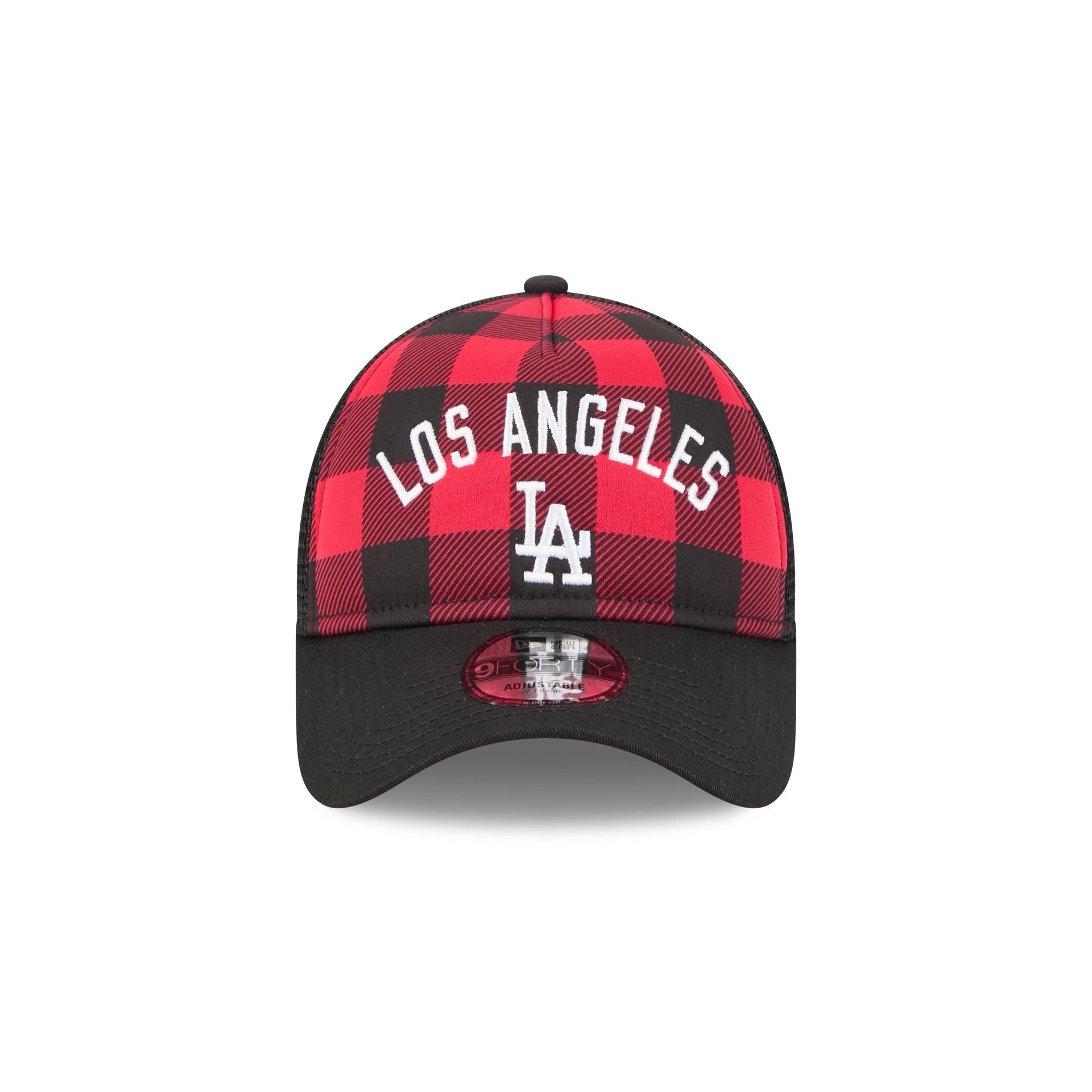 Los Angeles Dodgers Evergreen Check 9FORTY A-Frame Trucker Hat