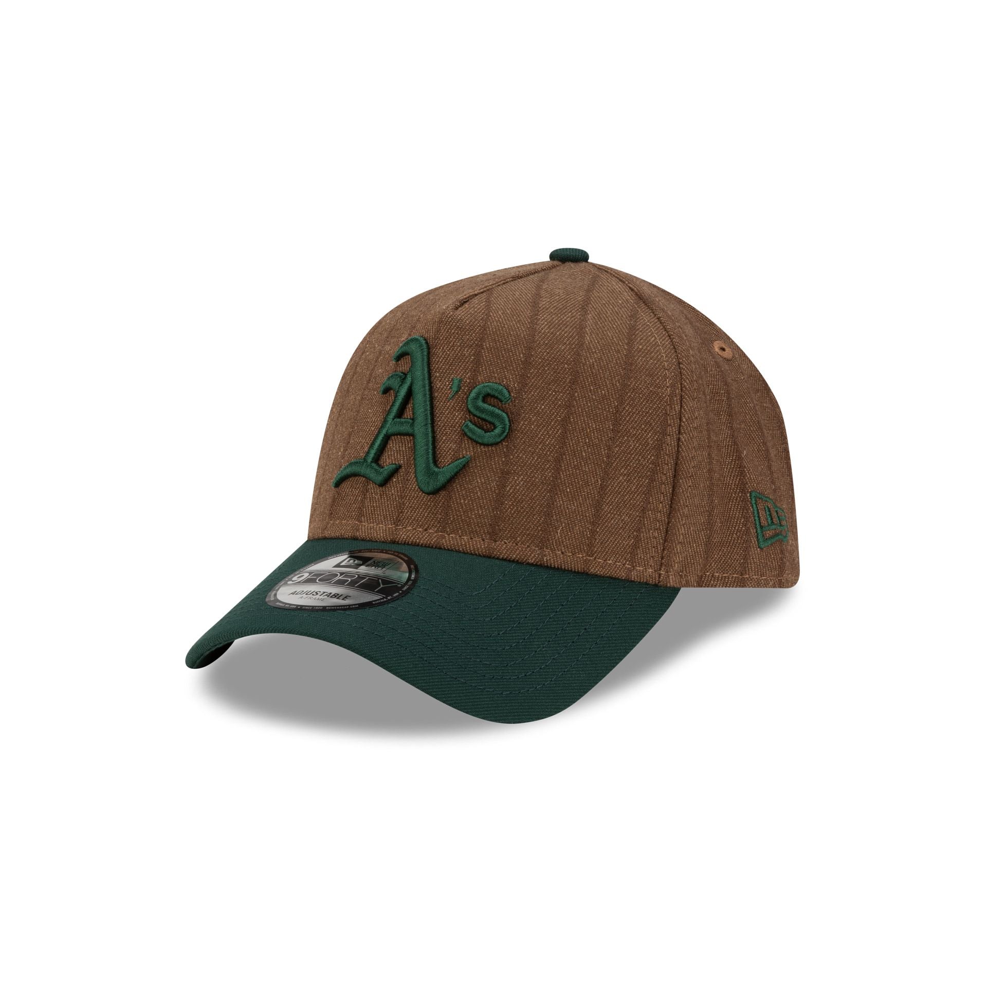 Athletics Three Looms Wool Pinstripe 9FORTY A-Frame Snapback Hat