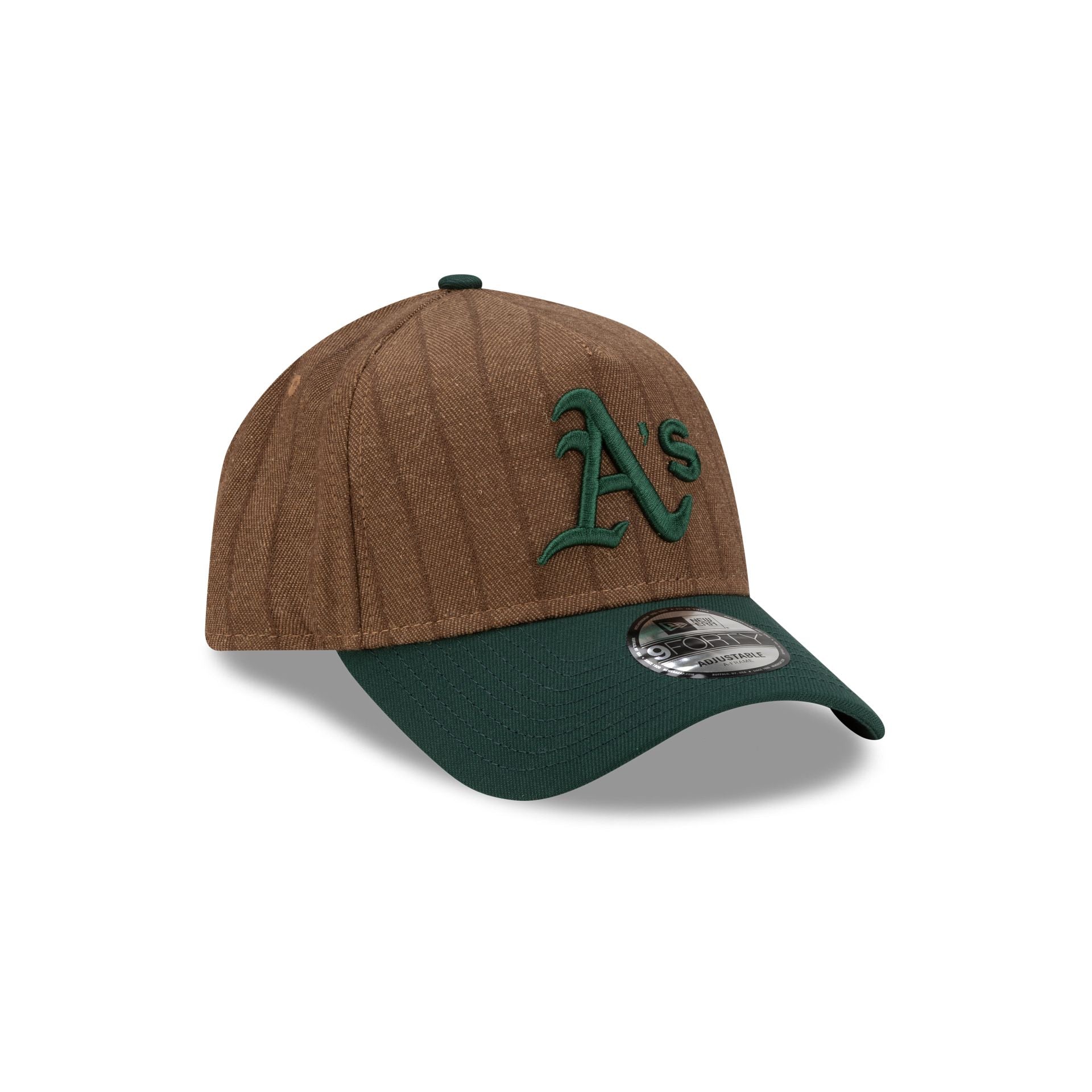 Athletics Three Looms Wool Pinstripe 9FORTY A-Frame Snapback Hat