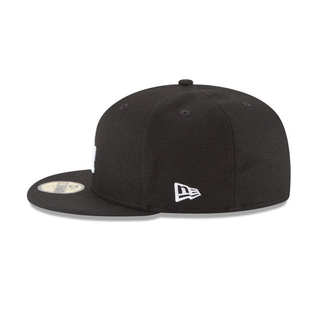 Los Angeles Dodgers Black and White Basic 59FIFTY Fitted Hat