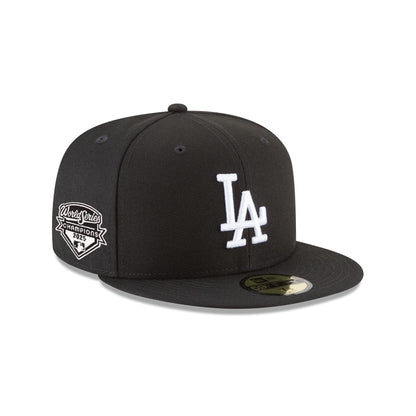 Los Angeles Dodgers 2025 World Series Champions Black & White 59FIFTY Fitted Hat