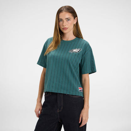 Boston Red Sox Throwback Women's Cropped Pinstripe T-Shirt