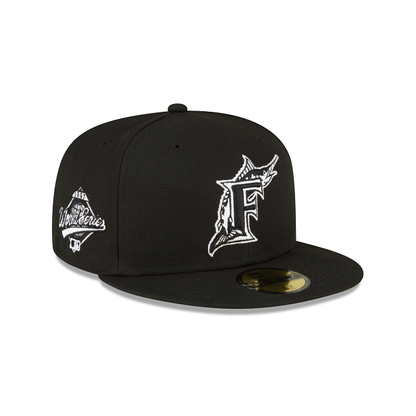 Miami Marlins Sidepatch Black 59FIFTY Fitted Hat