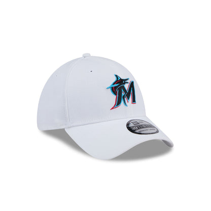 Miami Marlins Optic White 39THIRTY Stretch Fit Hat