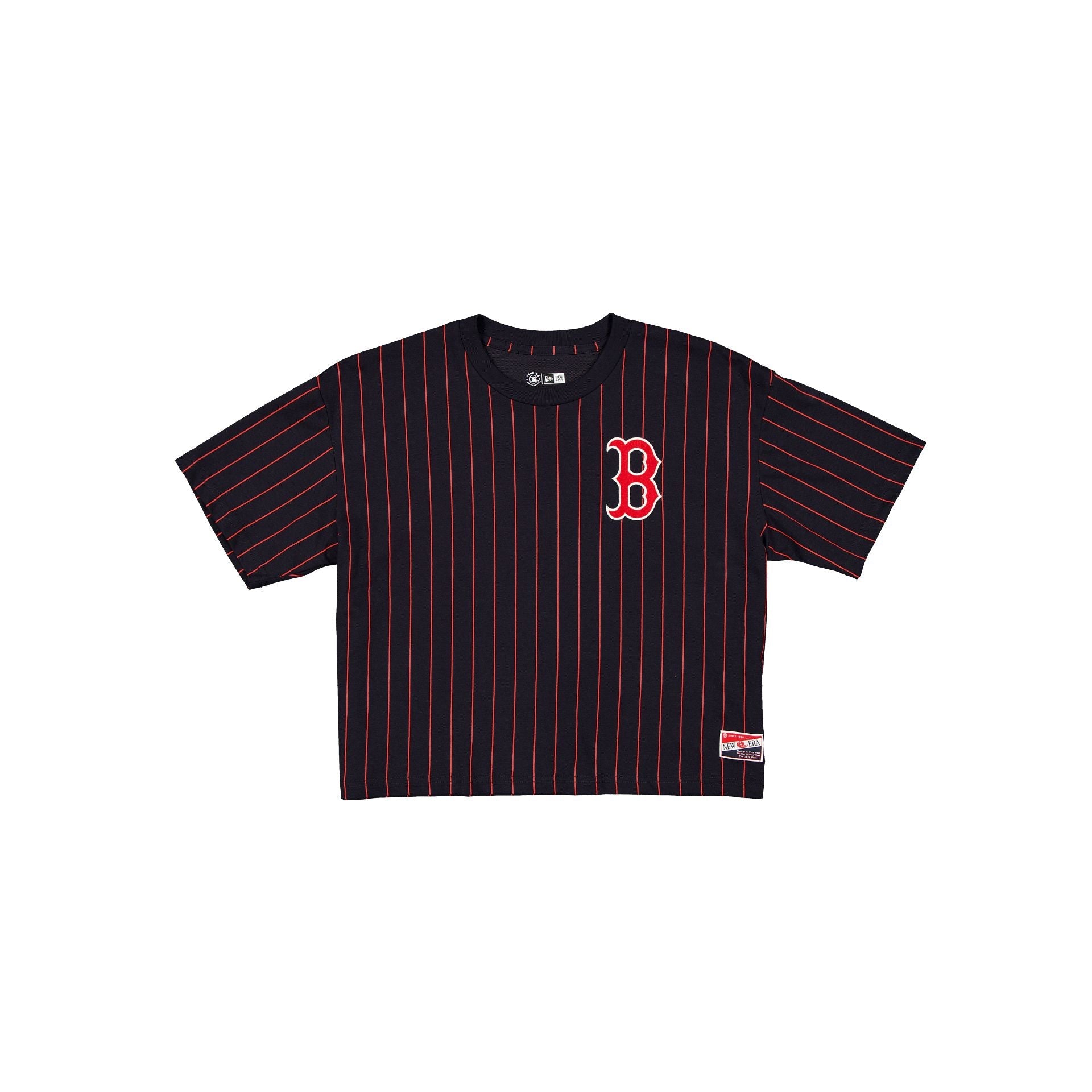 Boston Red Sox Throwback Women's Cropped Pinstripe T-Shirt