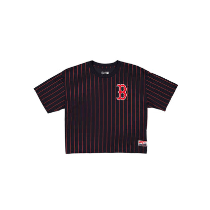 Boston Red Sox Throwback Women's Cropped Pinstripe T-Shirt