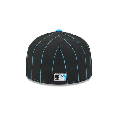 Miami Marlins Pinstripe League Pin 59FIFTY Fitted Hat