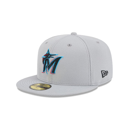 Miami Marlins 2025 Clubhouse Gray 59FIFTY Fitted Hat
