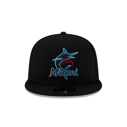 Miami Marlins 2025 Clubhouse Alt Black 59FIFTY Fitted Hat