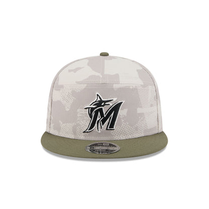 Miami Marlins Armed Forces Day 2025 Split Panel 9FIFTY Snapback Hat