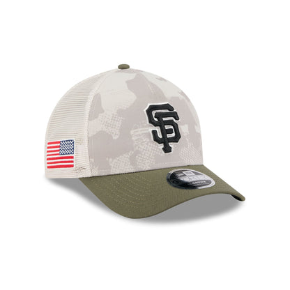 San Francisco Giants Armed Forces Day 2025 9FORTY M-Crown A-Frame Trucker Hat