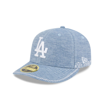 Los Angeles Dodgers Hand Stitched Chambray Low Profile 59FIFTY Fitted Hat