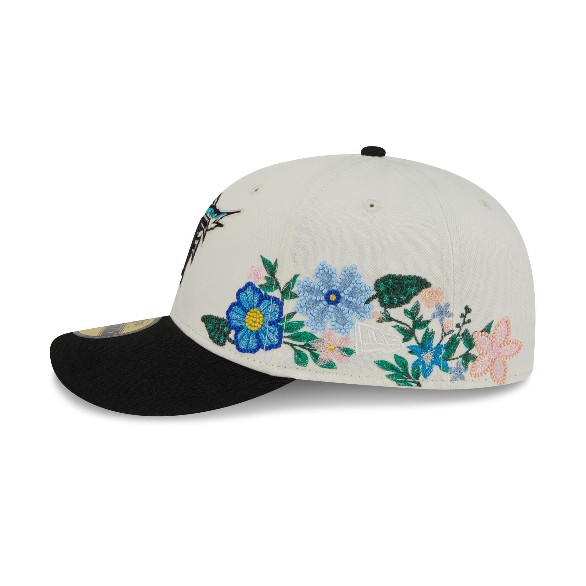 Miami Marlins Cooperstown Tonal Florals White 59FIFTY Fitted Hat