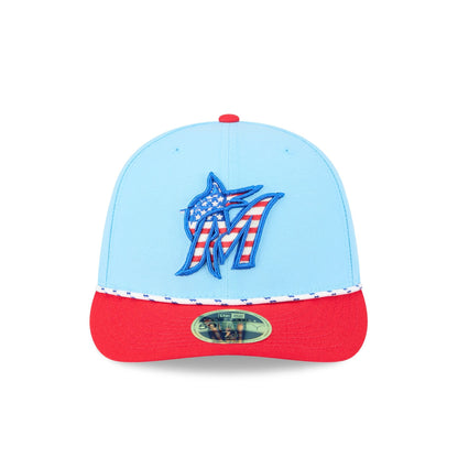 Miami Marlins Independence Day 2025 Low Profile 59FIFTY Fitted Hat