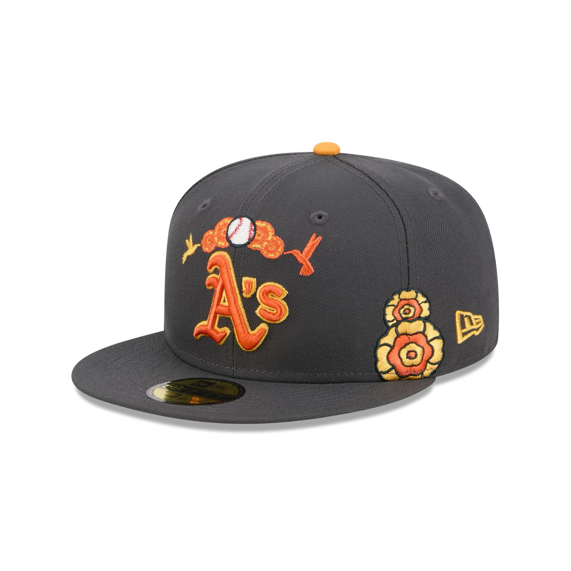 Athletics Day of the Dead Graphite 59FIFTY Fitted Hat