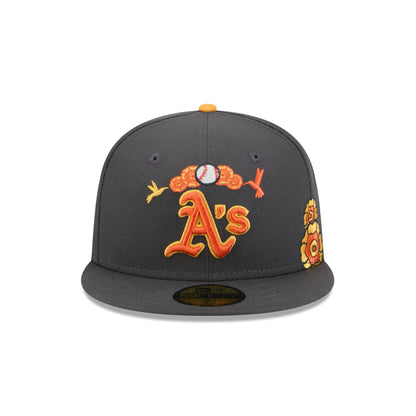 Athletics Day of the Dead Graphite 59FIFTY Fitted Hat