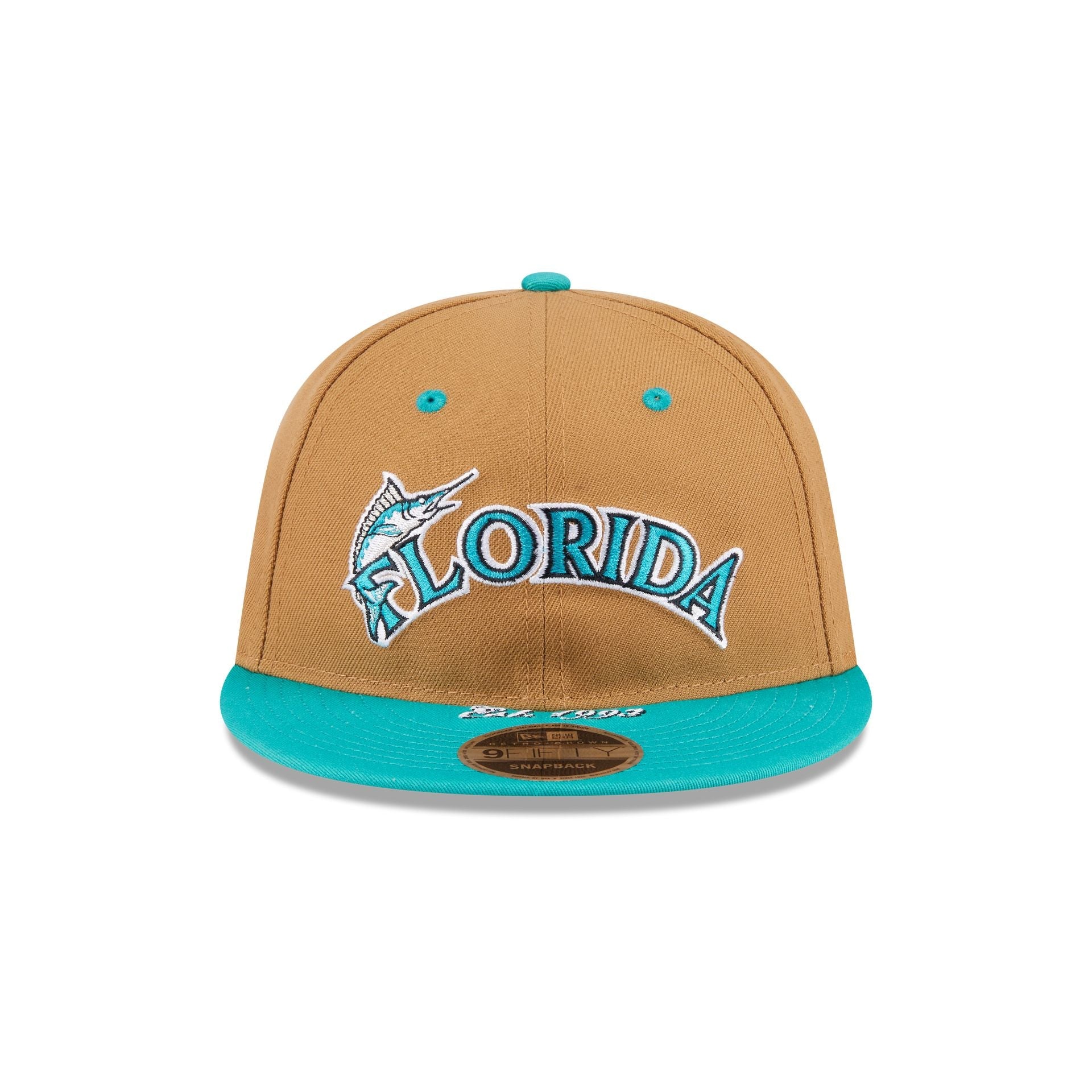 Miami Marlins Wheat Retro Crown 9FIFTY Snapback Hat