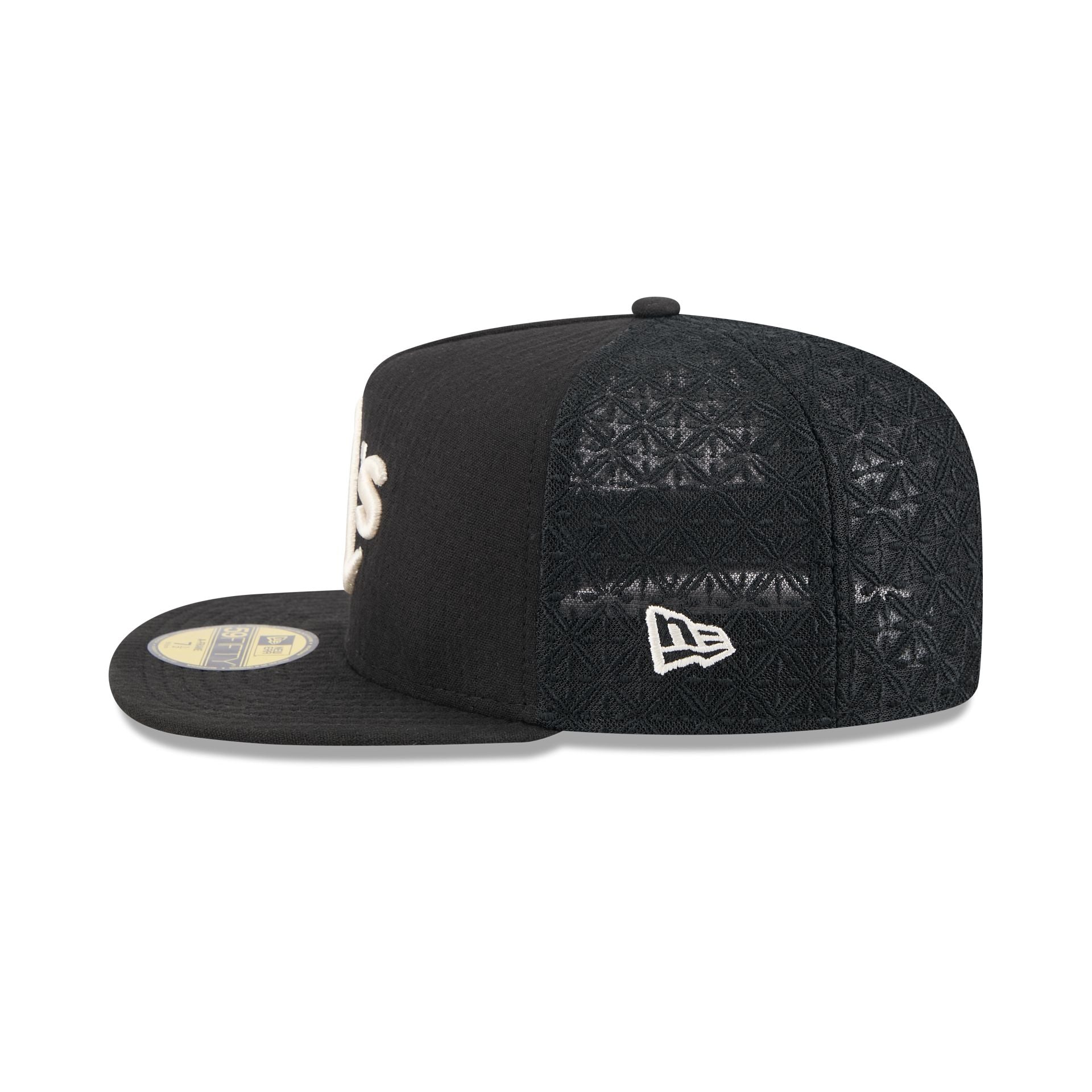 Athletics Black Mesh 59FIFTY A-Frame Fitted Hat