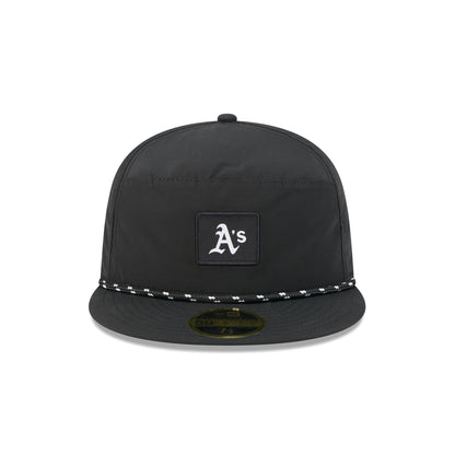 Oakland Athletics Black Poly Rope Split Panel 59FIFTY Fitted Hat