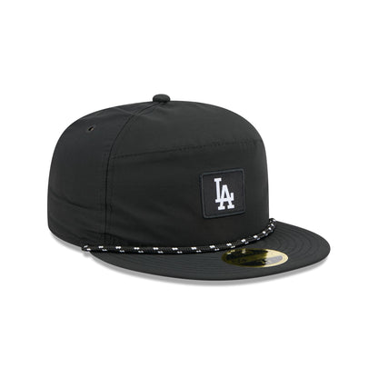 Los Angeles Dodgers Black Poly Rope Split Panel 59FIFTY Fitted Hat