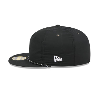 Los Angeles Dodgers Black Poly Rope Split Panel 59FIFTY Fitted Hat