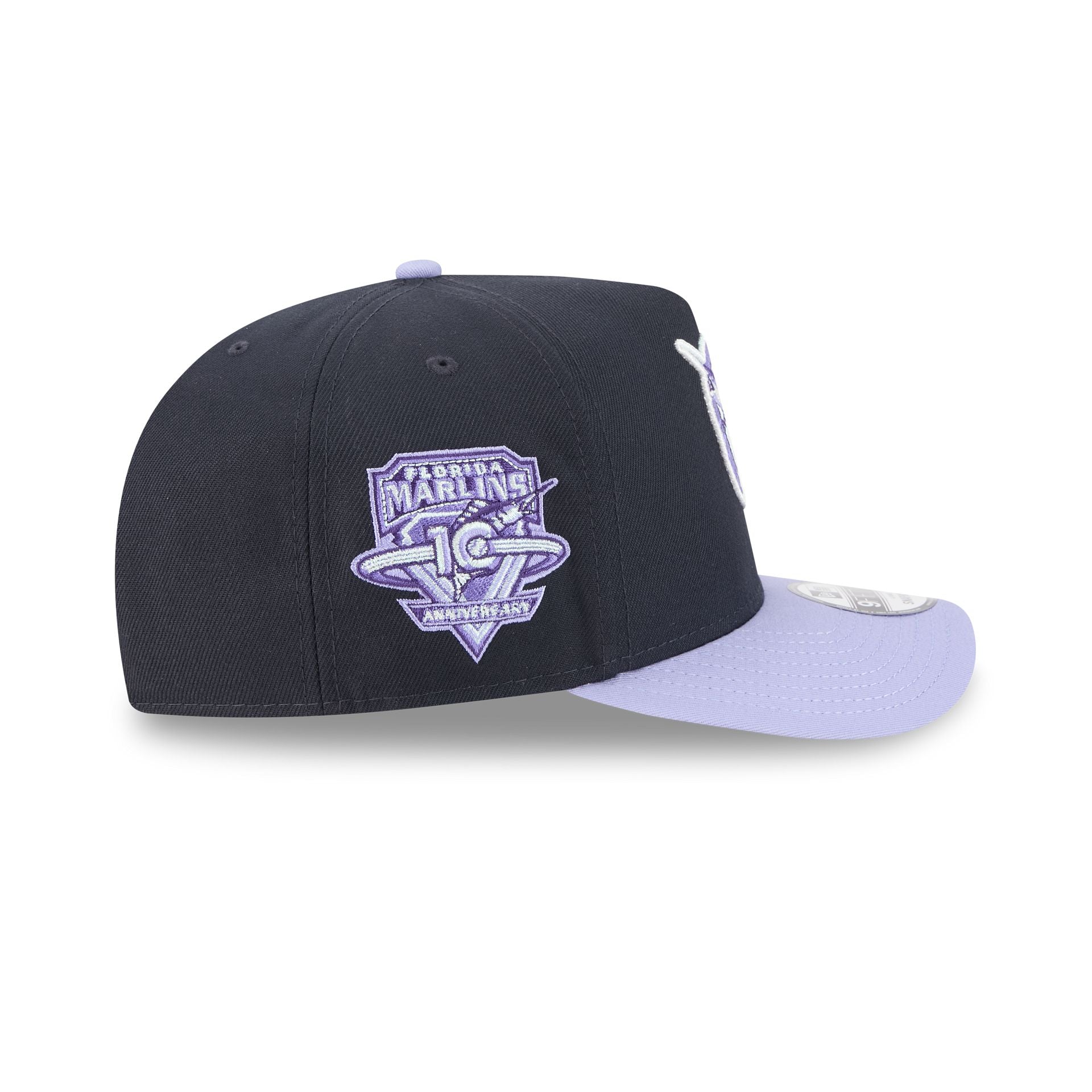 Miami Marlins Navy Lavender 9FIFTY A-Frame Snapback Hat