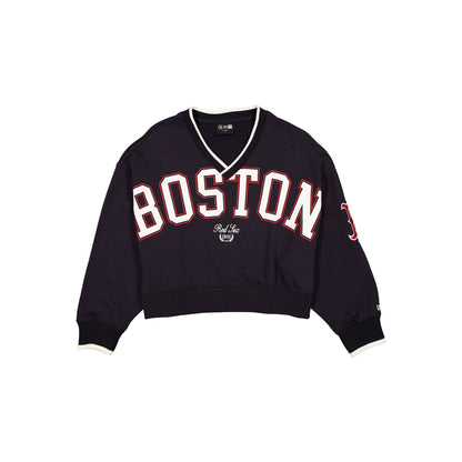 Boston Red Sox Throwback Prep Women's Cropped Crewneck