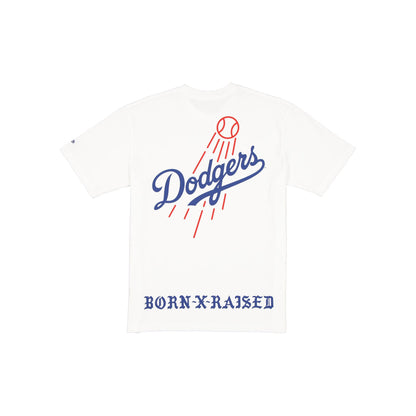 Born x Raised x Los Angeles Dodgers Fly Ball White T-Shirt