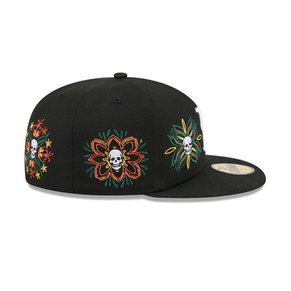 Boston Red Sox Day of the Dead Skull & Flowers 59FIFTY Fitted Hat