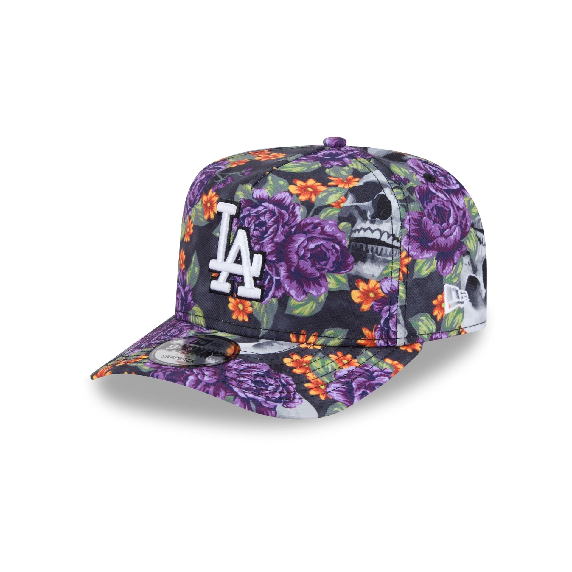 Los Angeles Dodgers Day of the Dead Skull & Roses 9FIFTY A-Frame Snapback