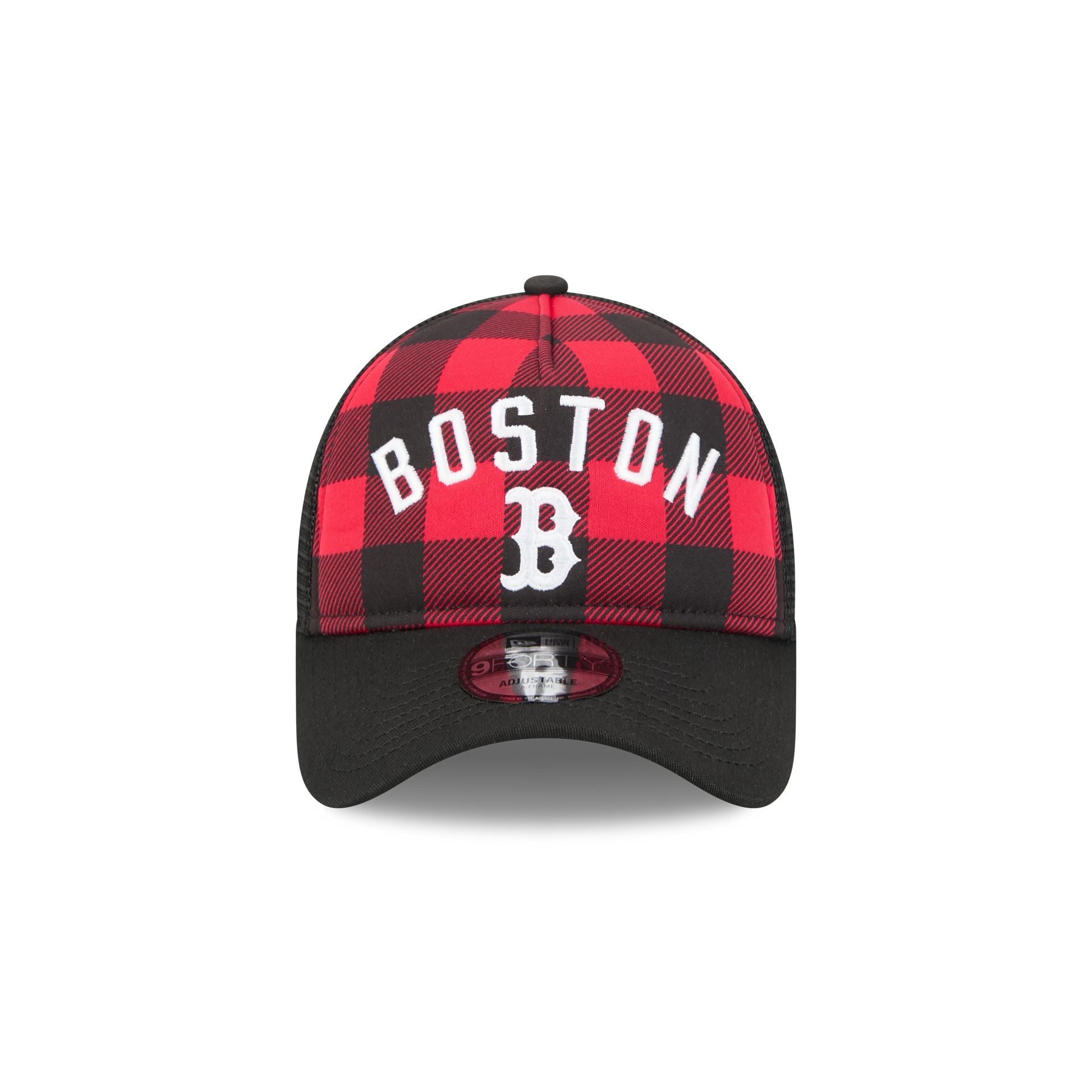 Boston Red Sox Evergreen Check 9FORTY A-Frame Trucker Hat