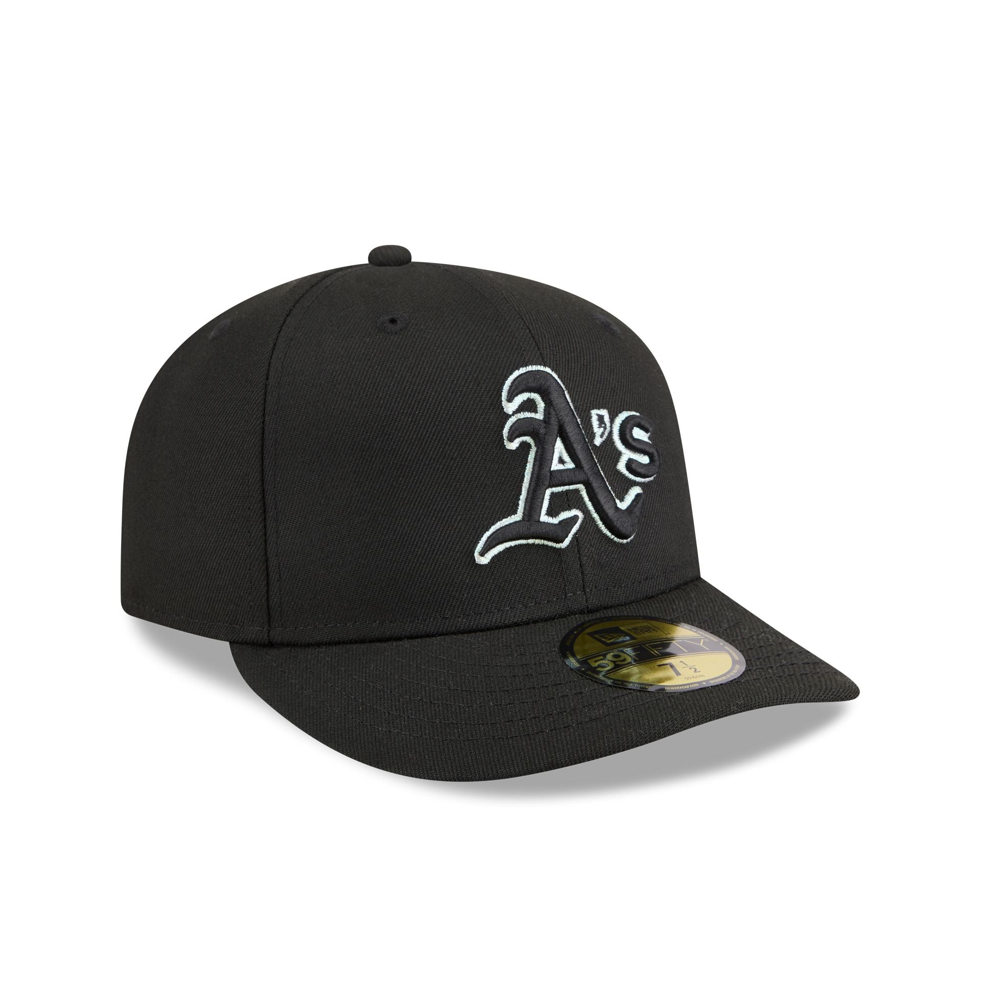 Athletics Black Pre-Curve 59FIFTY Fitted Hat