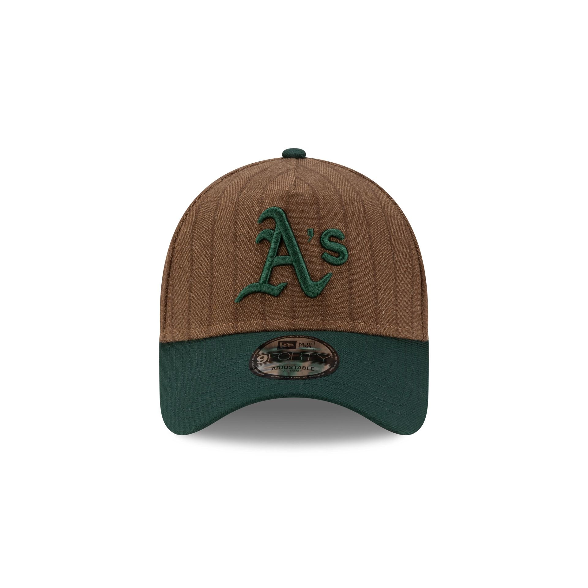 Athletics Three Looms Wool Pinstripe 9FORTY A-Frame Snapback Hat