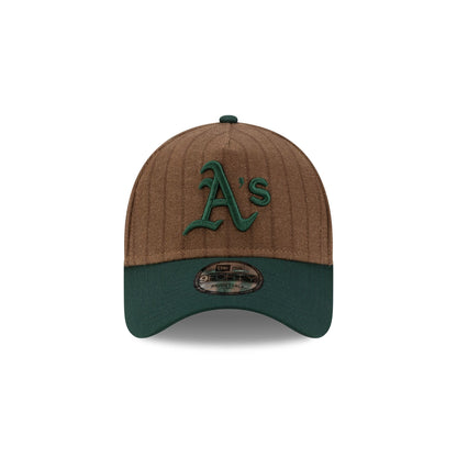 Athletics Three Looms Wool Pinstripe 9FORTY A-Frame Snapback Hat