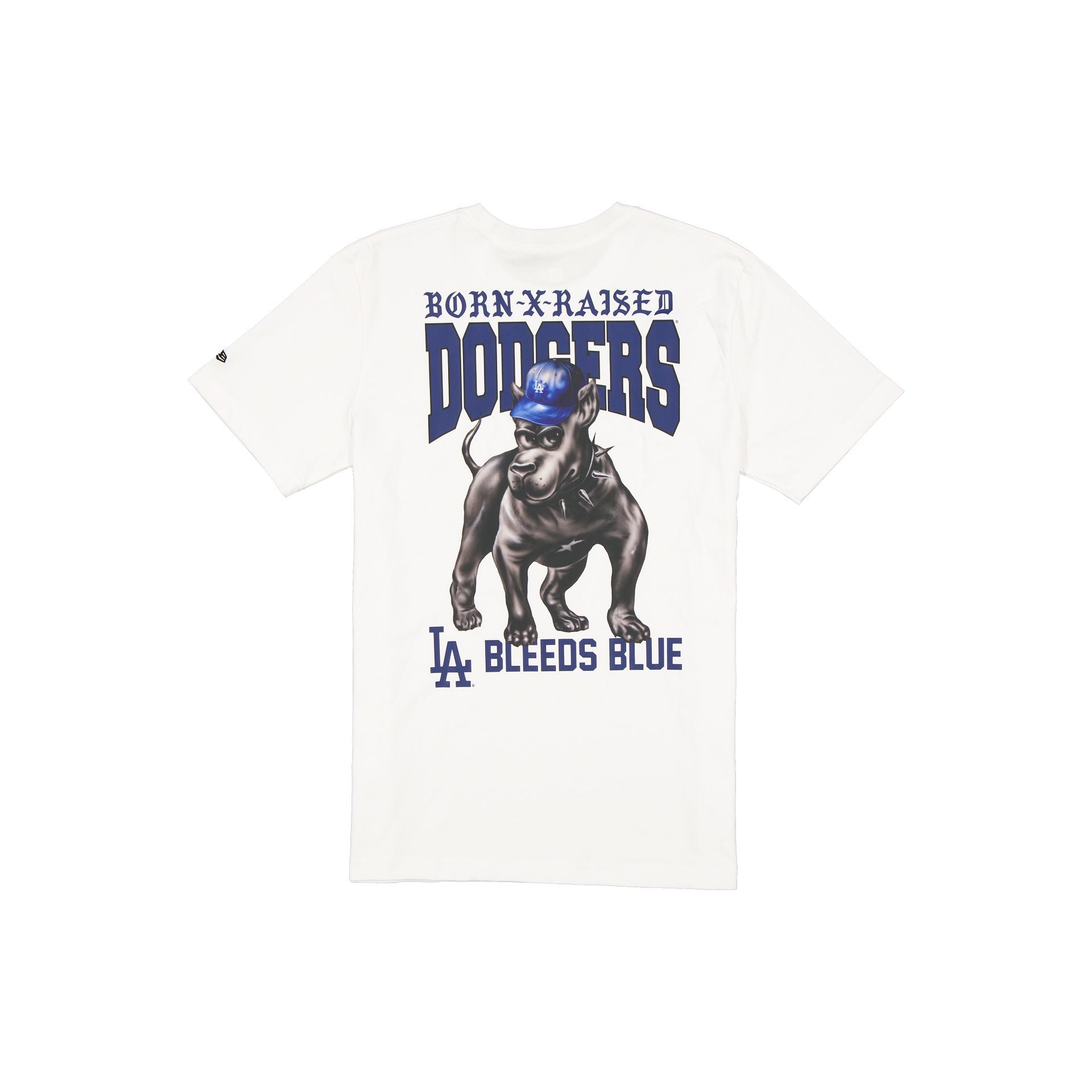 Born x Raised x Los Angeles Dodgers Bleeds Blue White T-Shirt