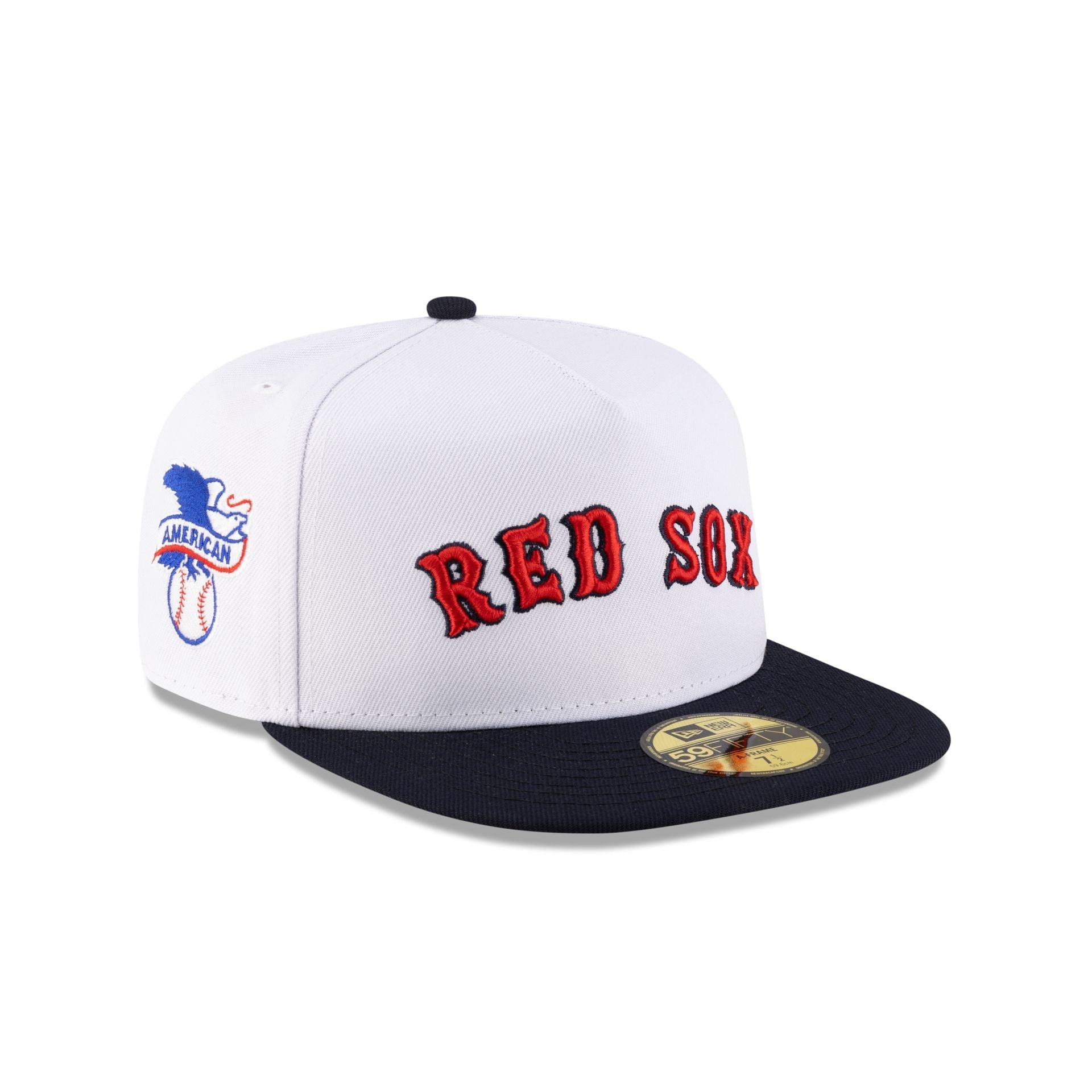Just Caps League Sidepatch Optic White Boston Red Sox 59FIFTY A-Frame Fitted Hat