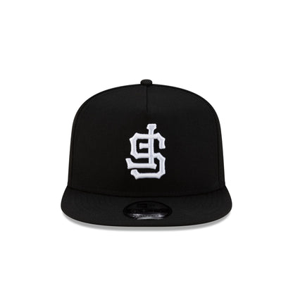 San Francisco Giants Upside Down Logo Black 9FIFTY A-Frame Snapback Hat
